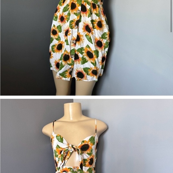 Mimi Chica Bohemian/festival, sunflower button front Tie bust Dress Medium - Picture 1 of 9